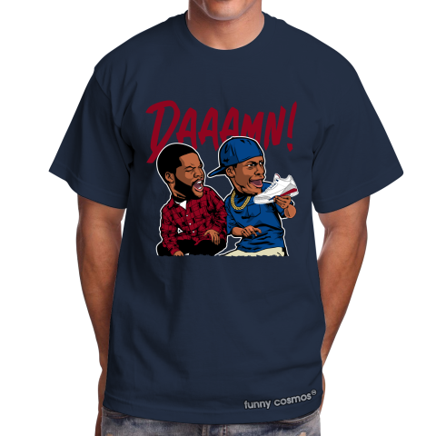 Air Jordan 3 Charity Game Matching Sneaker Tshirt Daaamn Meme 2 Red and Blue Jordan Shirt
