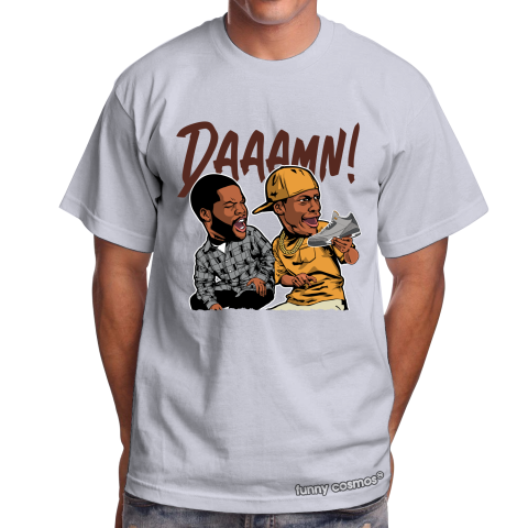 Air Jordan 3 Cool Grey Matching Sneaker Tshirt Daaamn Meme 2 White and Gray Jordan Shirt
