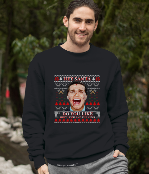 American Psycho Ugly Sweater T Shirt, Patrick Bateman T Shirt, Hey Santa Tshirt, Christmas Gifts
